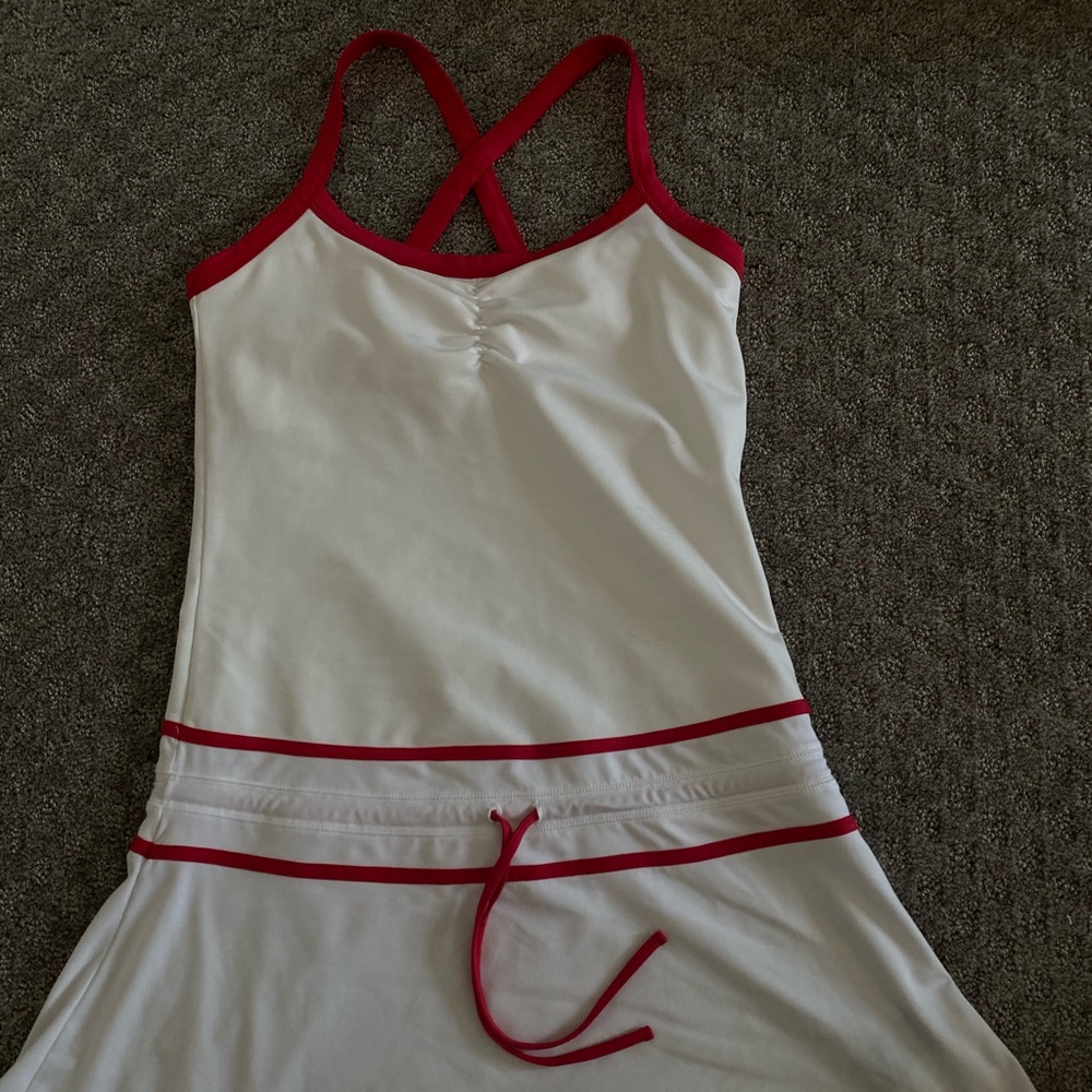 White and Red Tennis Dress